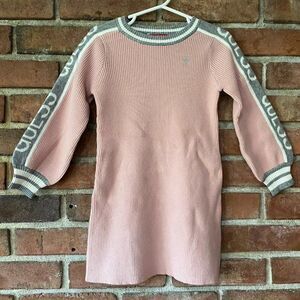 Guess Ribbed Sweater Dress Pink and Gray